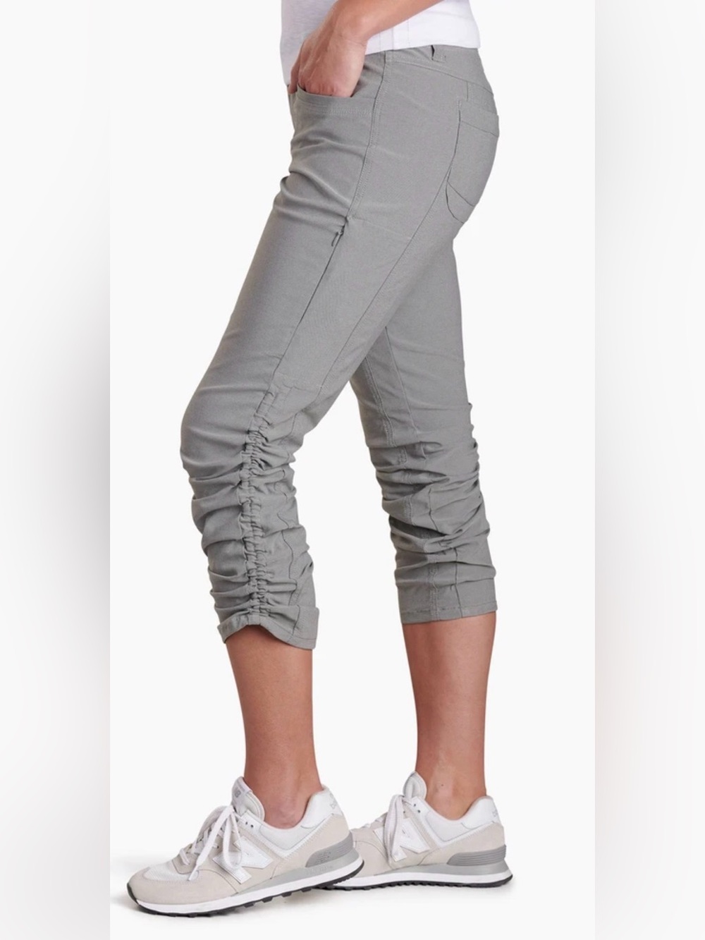 NWTs Kuhl Trekr Hiking Pants Women's Stone Cargo Cinch Up Legs Size 6 Long - Picture 7 of 16